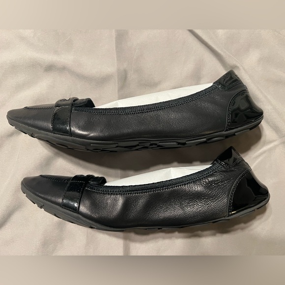 PRADA SPORT BALLET FLATS PATENT BLACK LEATHER SIZE 36.5 EU / 6.5 US - Picture 5 of 13